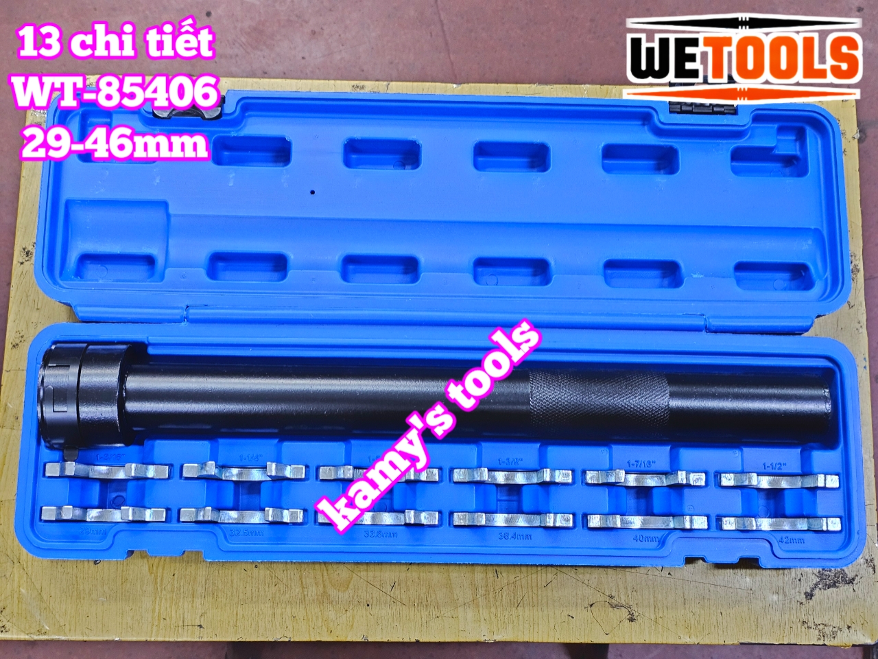Bộ vam cảo rotuyn lái trong đầu cờ lê 13 chi tiết 29-46mm Wetools WT-85406