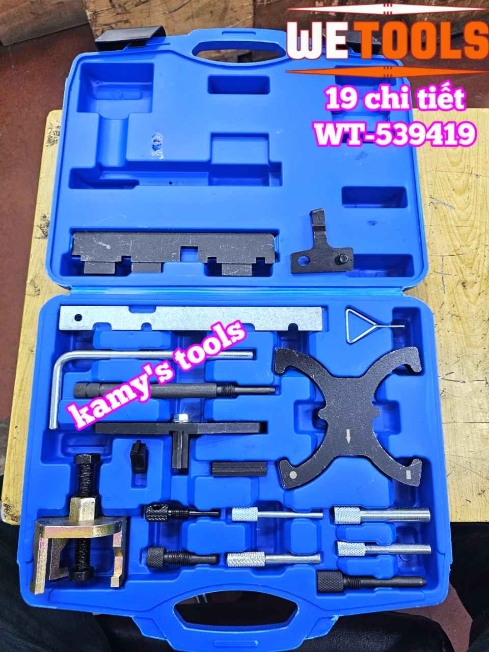 Bộ dụng cụ cân cam dưỡng đặt cam xe Ford Mazda 19 chi tiết Wetools WT-539419