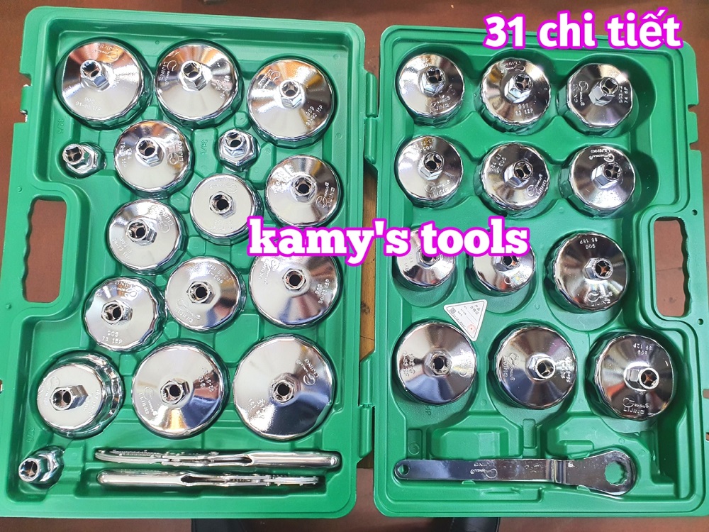 Bộ chén tháo cốc lọc nhớt, cảo vam tháo mở lọc dầu ô tô 31 chi tiết Gongju Lijing Trigoldte