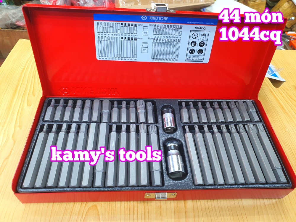Bộ đầu mũi vít lục giác sao mở mec 44 món Kingtony model 1044CQ