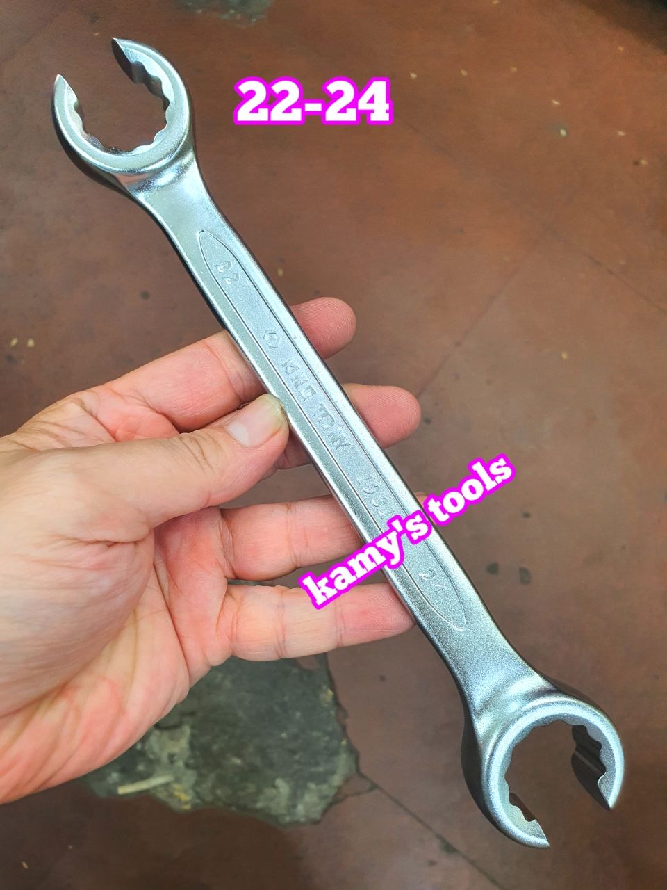 Cờ lê mở ống dầu cờ lê vòng chẻ miệng 22-24 24-27 Kingtony model 19312224 19312427