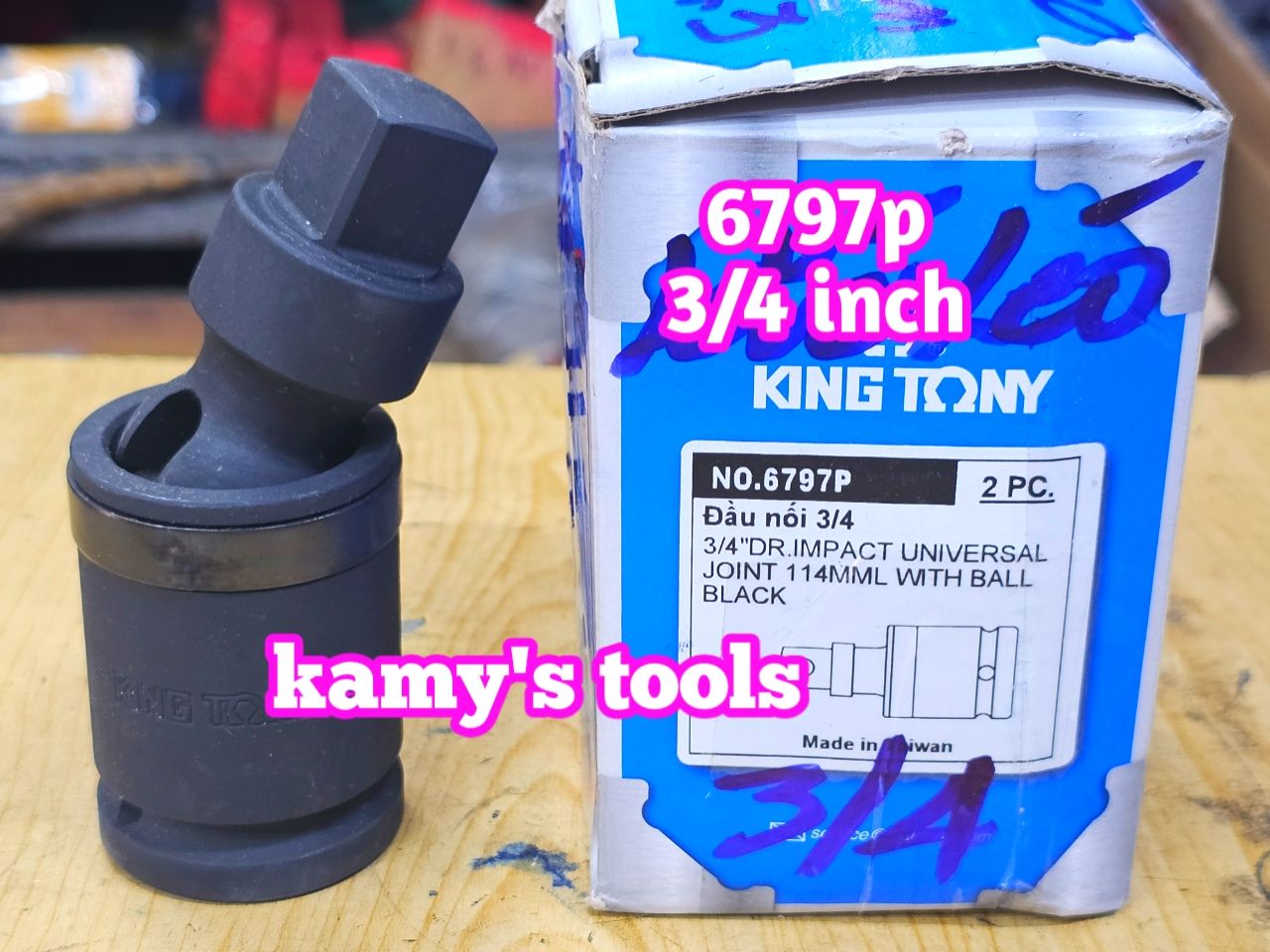 6797P Đầu nối lắc léo có bi 3/4 inch Kingtony dài 4-1/2 inch 114mm