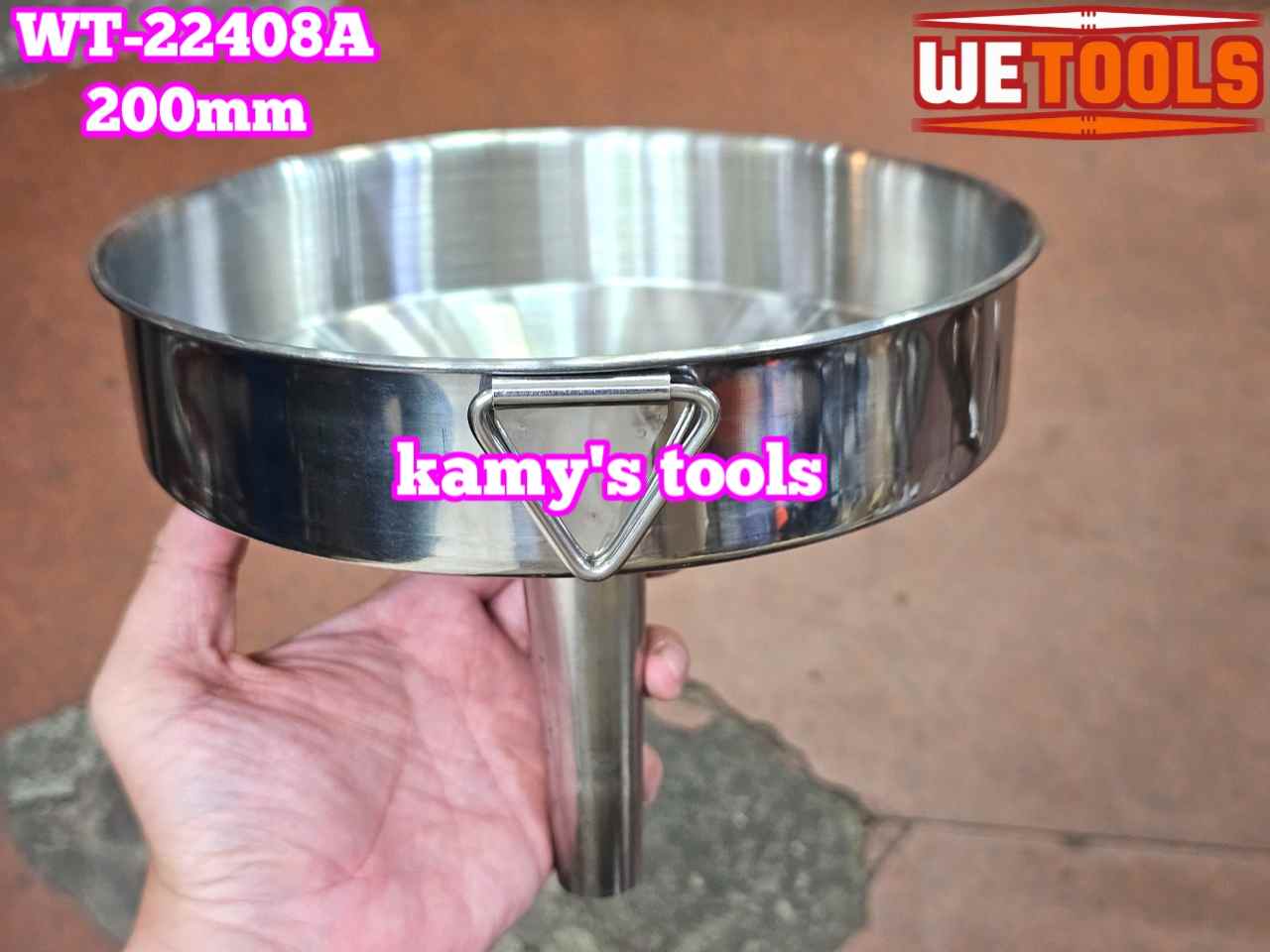 Phễu inox thép không gỉ chiết rót chất lỏng có quay treo 8 inch 200mm Wetools WT-22408A