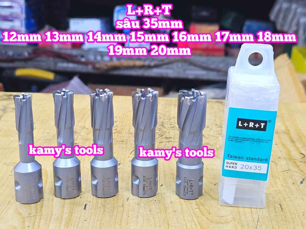 Mũi khoan từ có hợp kim L+R+T dài 35mm cỡ 12mm 13mm 14mm 15mm 16mm 17mm 18mm 19mm 20mm