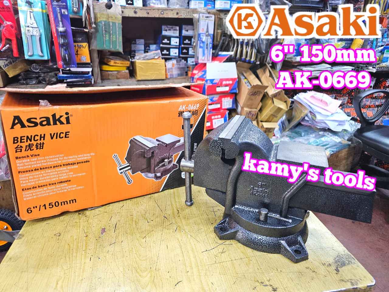 Ê tô bàn nguội Asaki 6 inch 150mm AK-0669