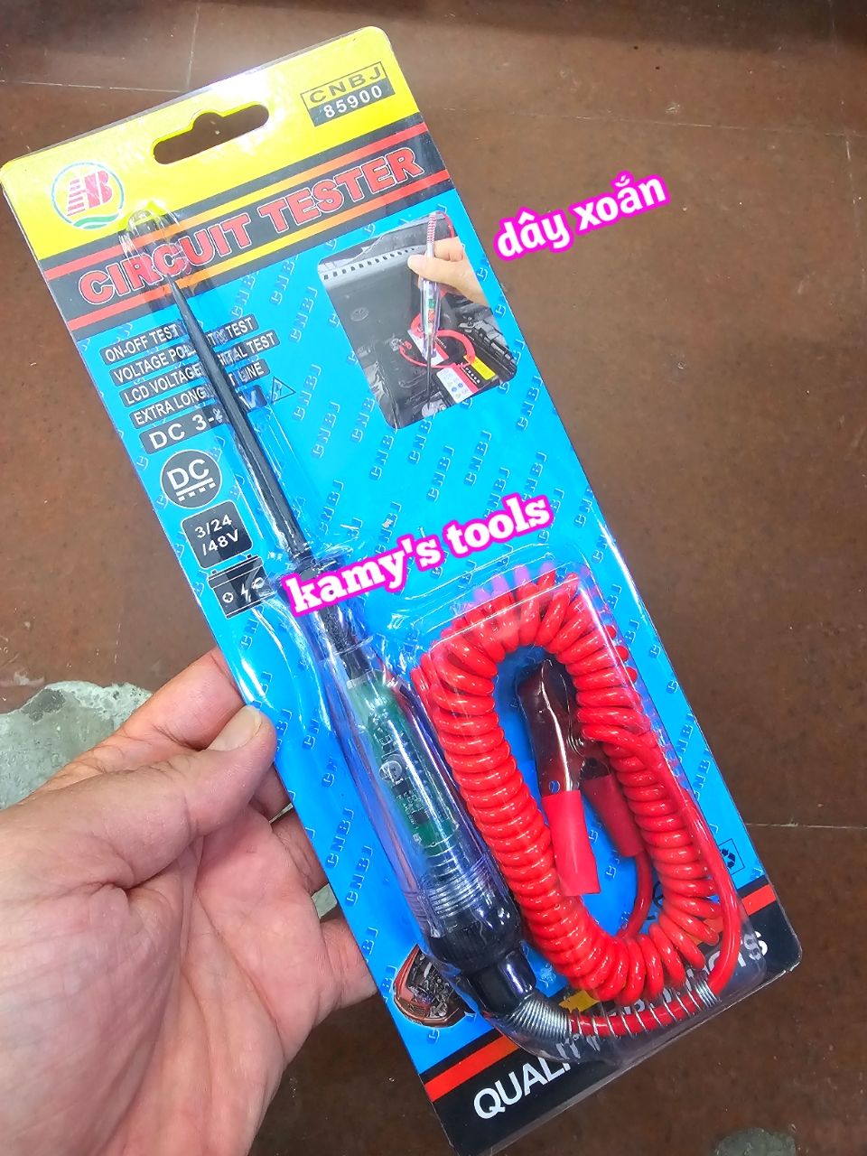 3-48V Bút thử điện kiểm tra mạch điện một chiều DC chuẩn đoán bình ắc quy xe máy ô tô kamytools