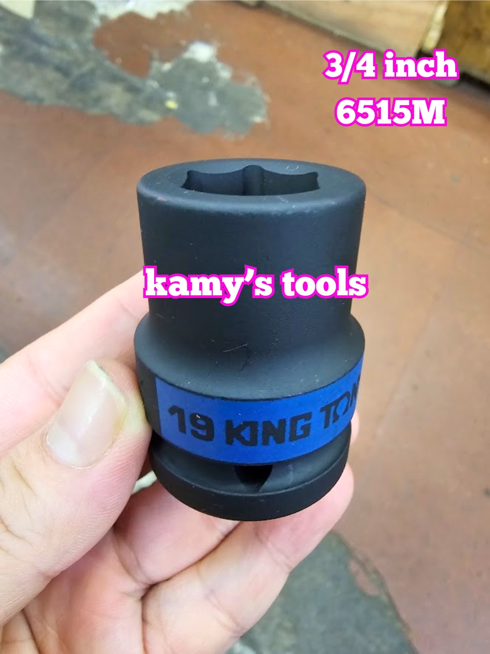 Tuýp 3/4 inch đen ngắn lục giác kingtony 16mm 17mm 18mm 19mm 20mm 21mm 651516M 651517M 651518M 651519M 651520M 651521M