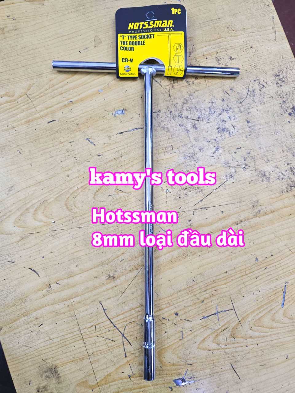 Cần tuýp chữ T loại dài Hotssman lọt lòng khoảng 45mm-50mm cỡ 8mm 10mm 12mm 13mm 14mm 17mm