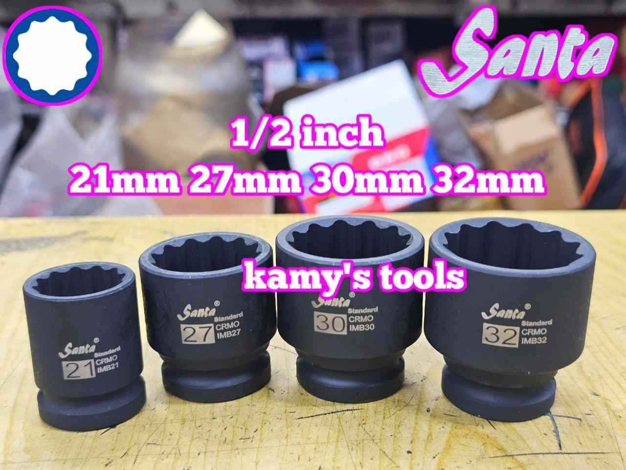 Đầu tuýp 1/2 inch 12 cạnh Santa 21mm 23mm 27mm 30mm 32mm IMB621 IMB623 IMB627 IMB630 IMB632