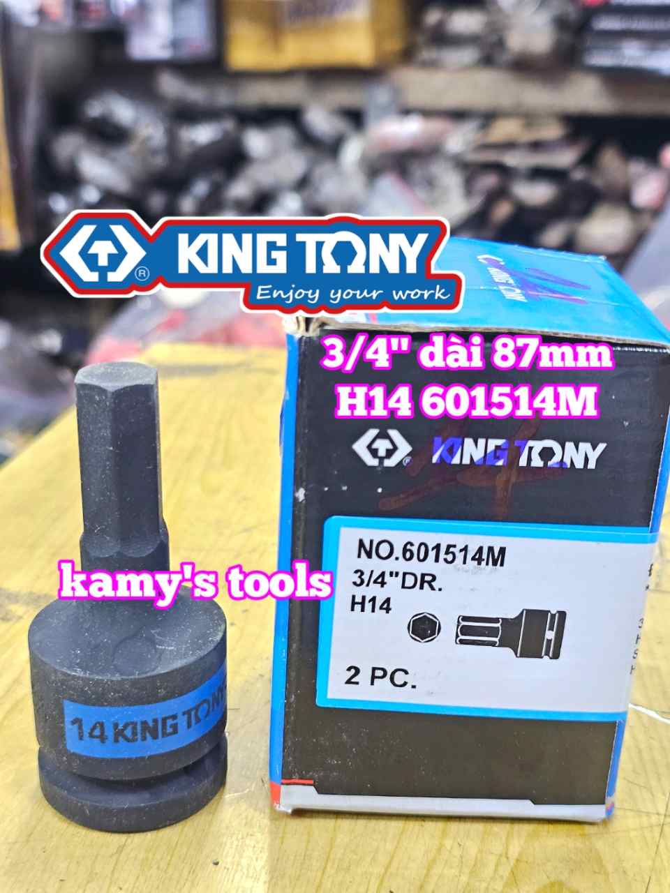Đầu tuýp lú đầu lục giác 6 cạnh 3/4 inch Kingtony 14mm 17mm 19mm 22mm 601514M 601517M 601519M 601522M