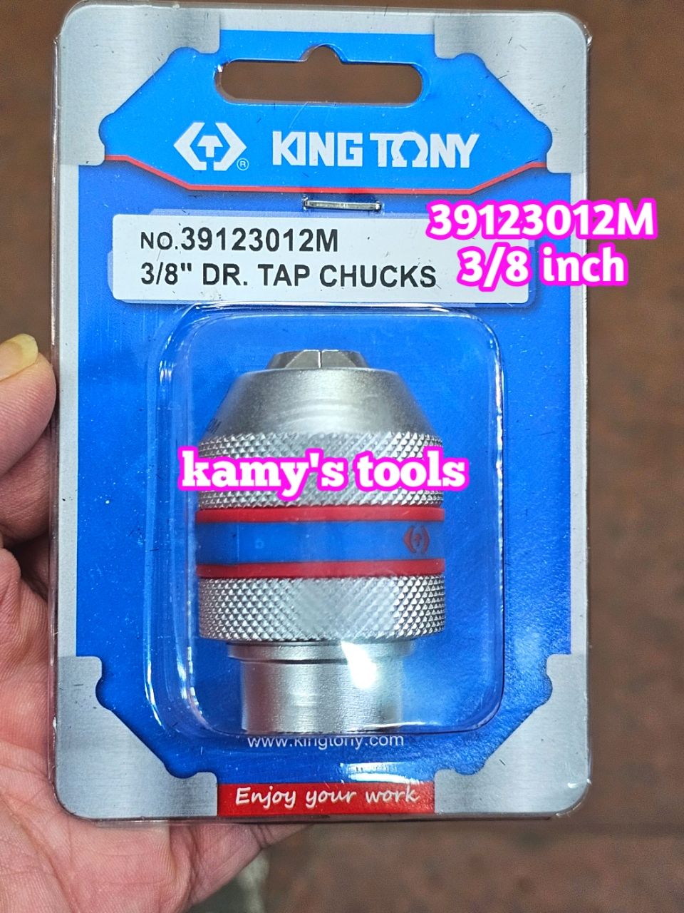 39123012M Đầu vặn taro quay ta rô 3/8 inch lỗ vuông 4mm-9mm Kingtony