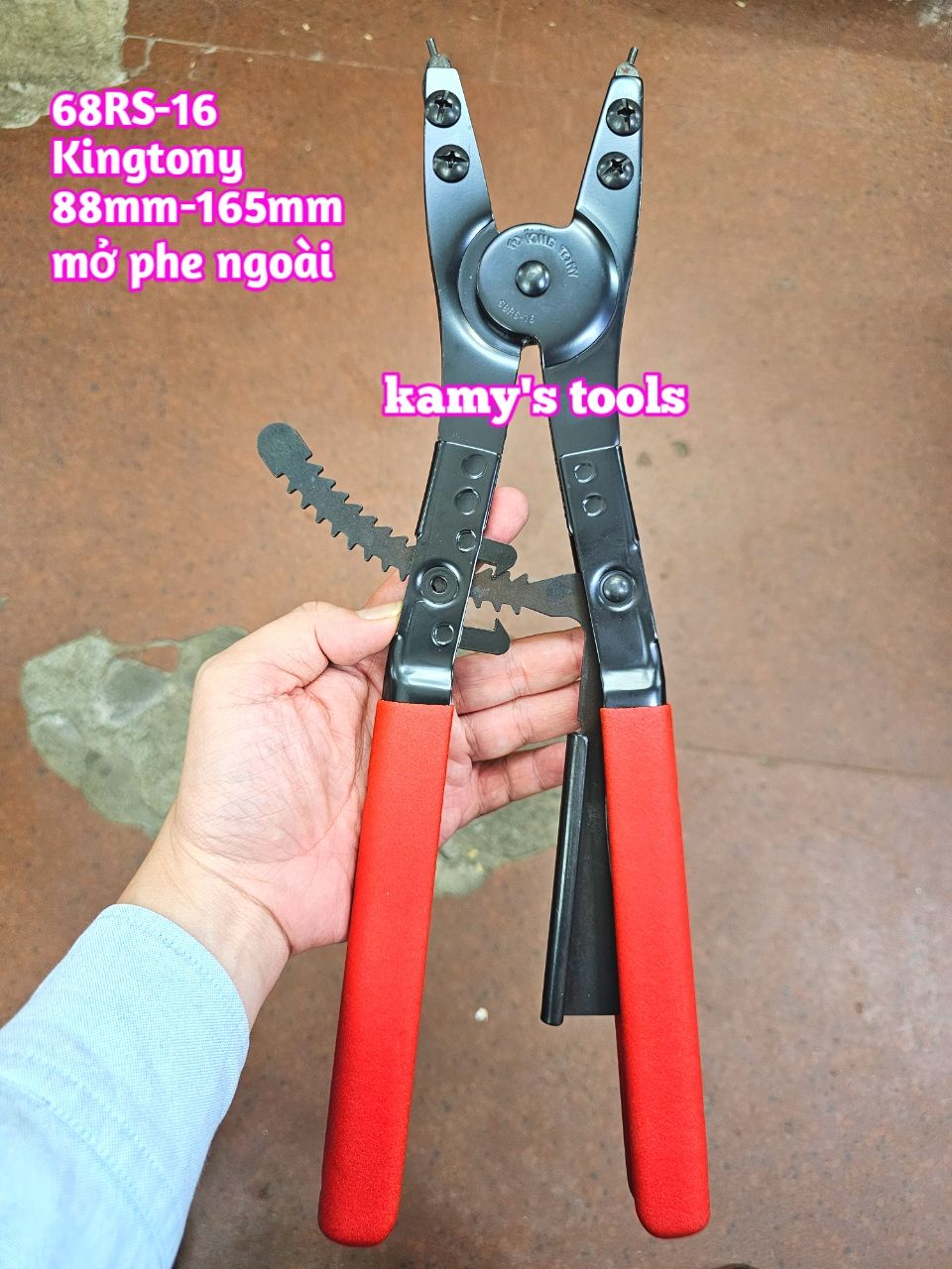 Kìm mở phe ngoài Kingtony 16 inch dài 405mm 68RS-16 mở phe đường kính 88-165mm