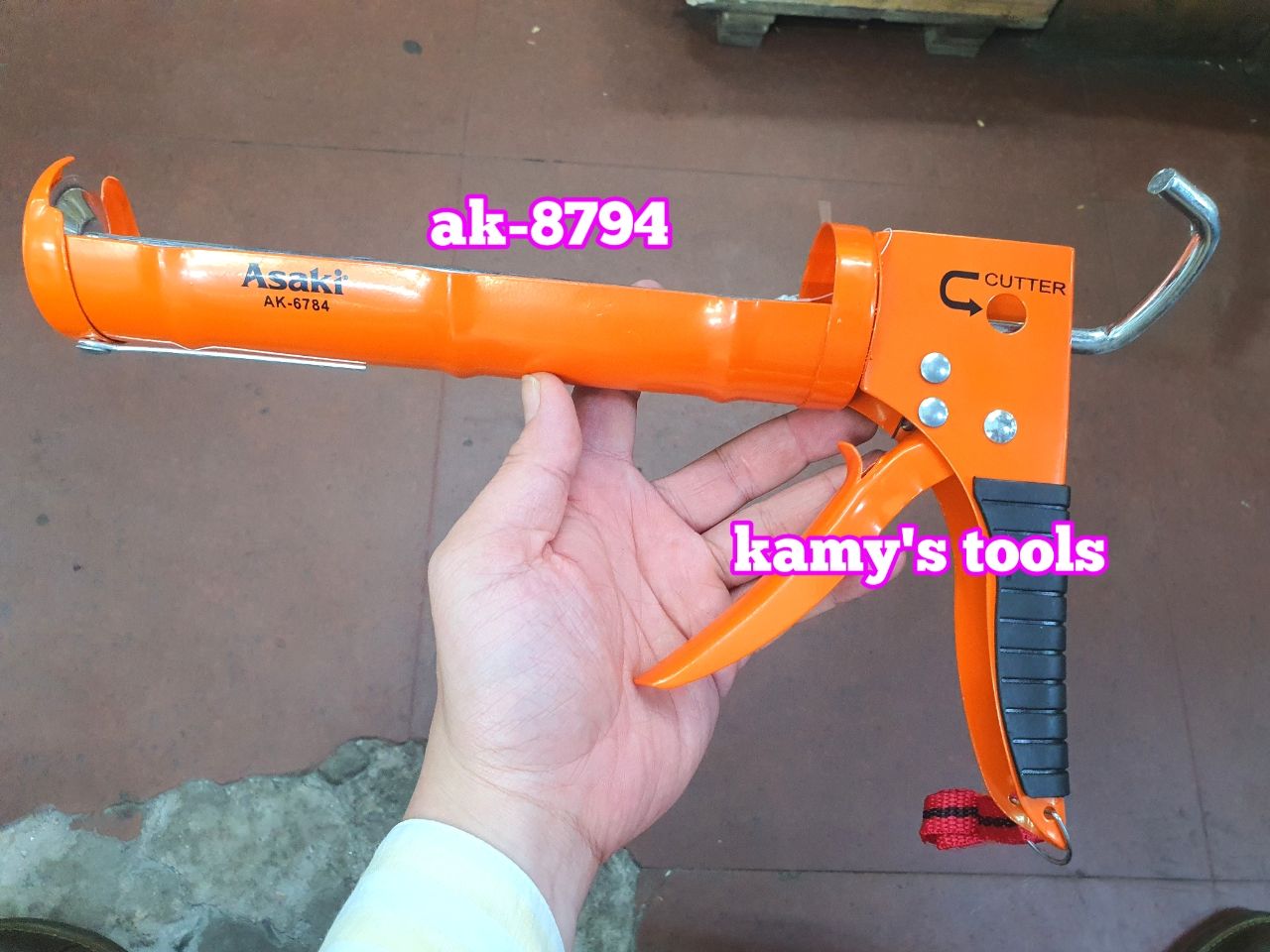 Súng bắn keo silicon công nghiệp tay cầm trợ lực Asaki AK-6784