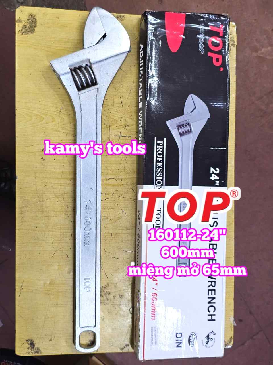 Mỏ lết miệng 24 inch 600mm TOP 160112-24 mở miệng tối đa khoảng 65mm