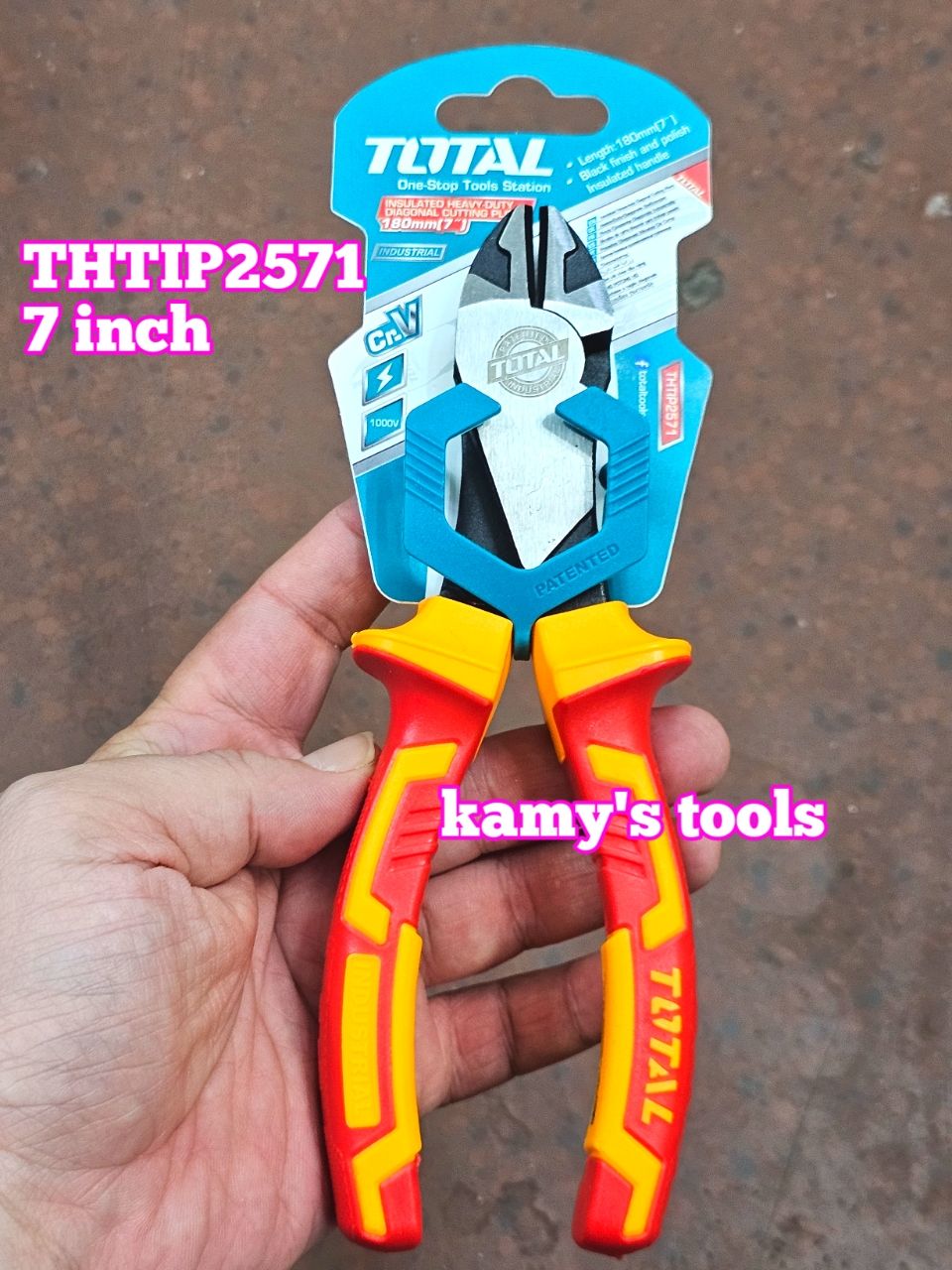 Kìm cắt cách điện 1000V Total THTIP2571 dài 7 inch 180mm