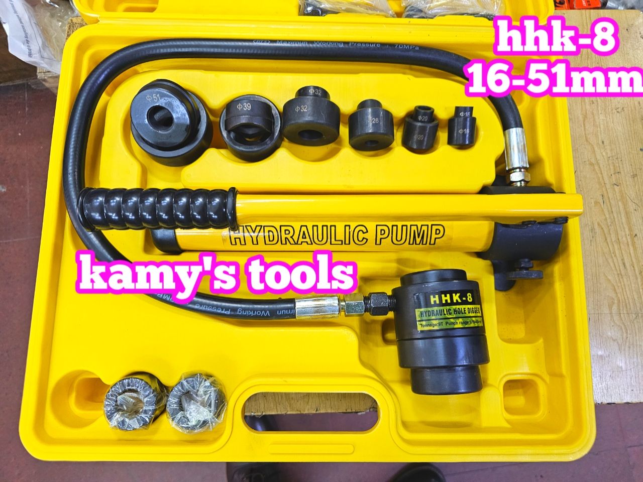 16-51mm Dụng cụ đột lỗ tôn thủy lực TLP HHK-8 khuôn 16mm 20mm 26mm 32mm 39mm 51mm