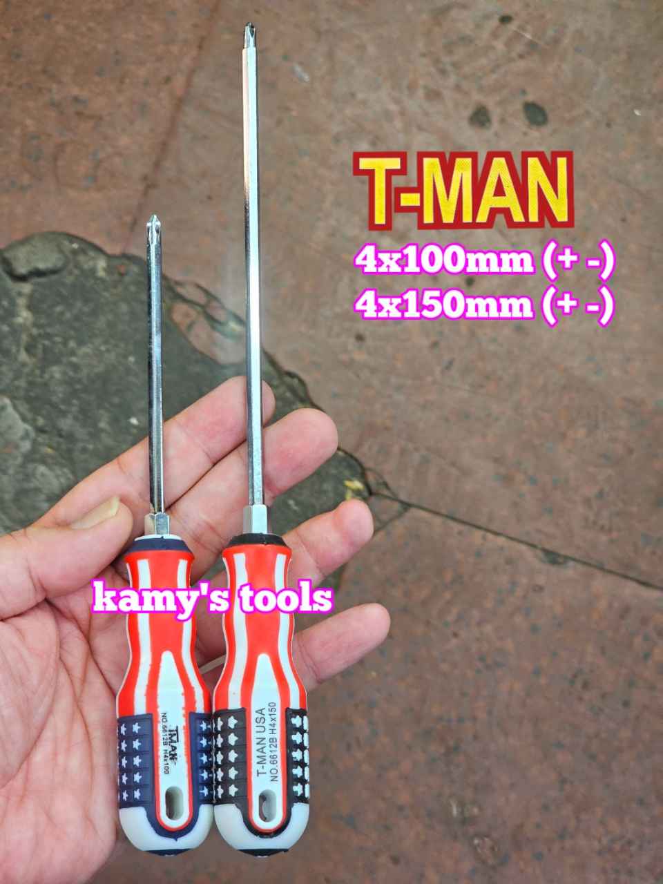 Tua vít 2 đầu bake dẹp T-MAN 4mm dài 100mm 150mm 4x100mm 4x150mm TMAN-6612-4B100 TMAN-6612-4B150