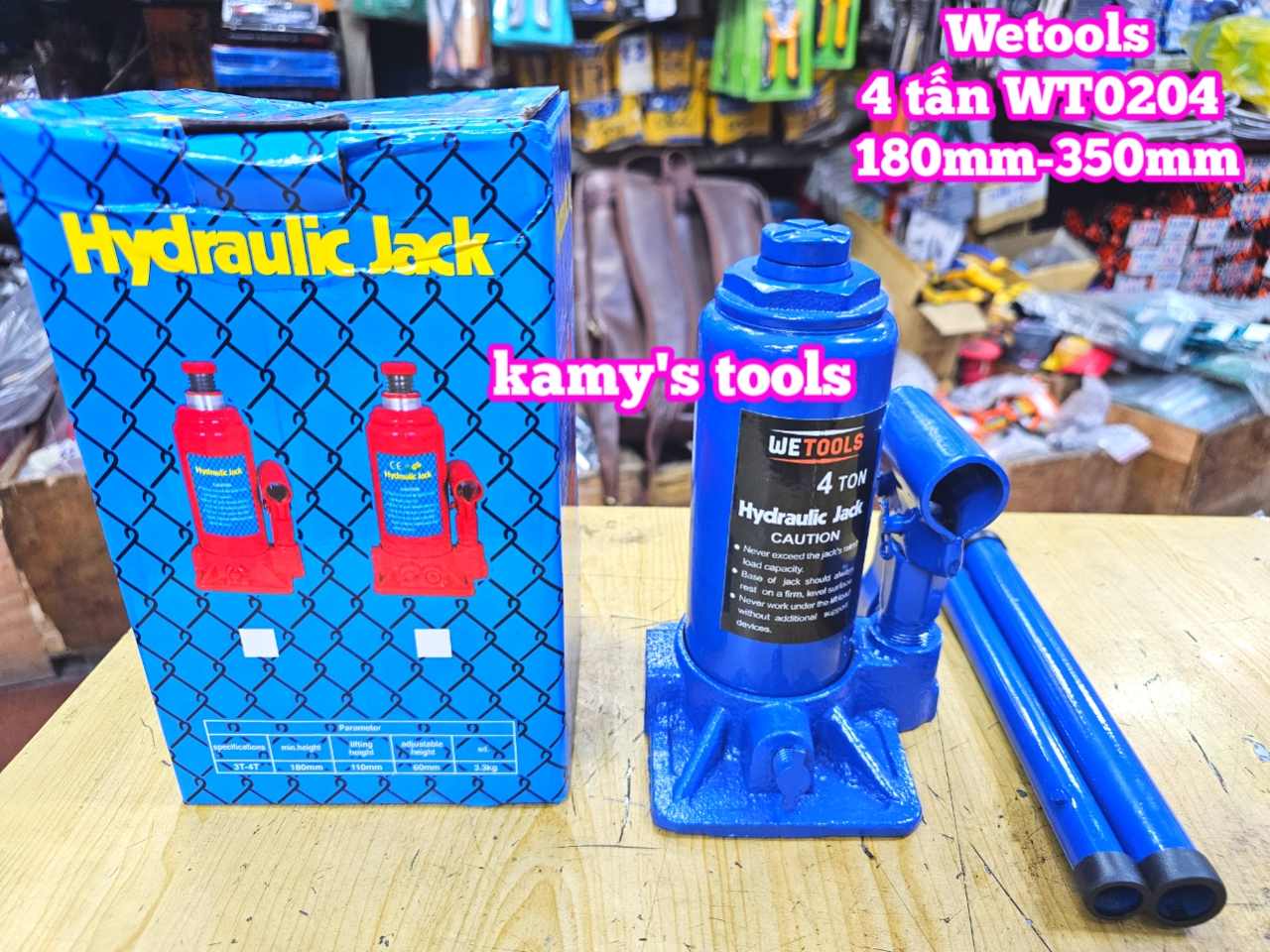 Kích con đội thuỷ lực 4 tấn Wetools WT0204 180mm-350mm