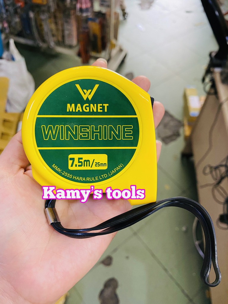 Thước kéo Winshine 7.5m 25mm có nút bấm