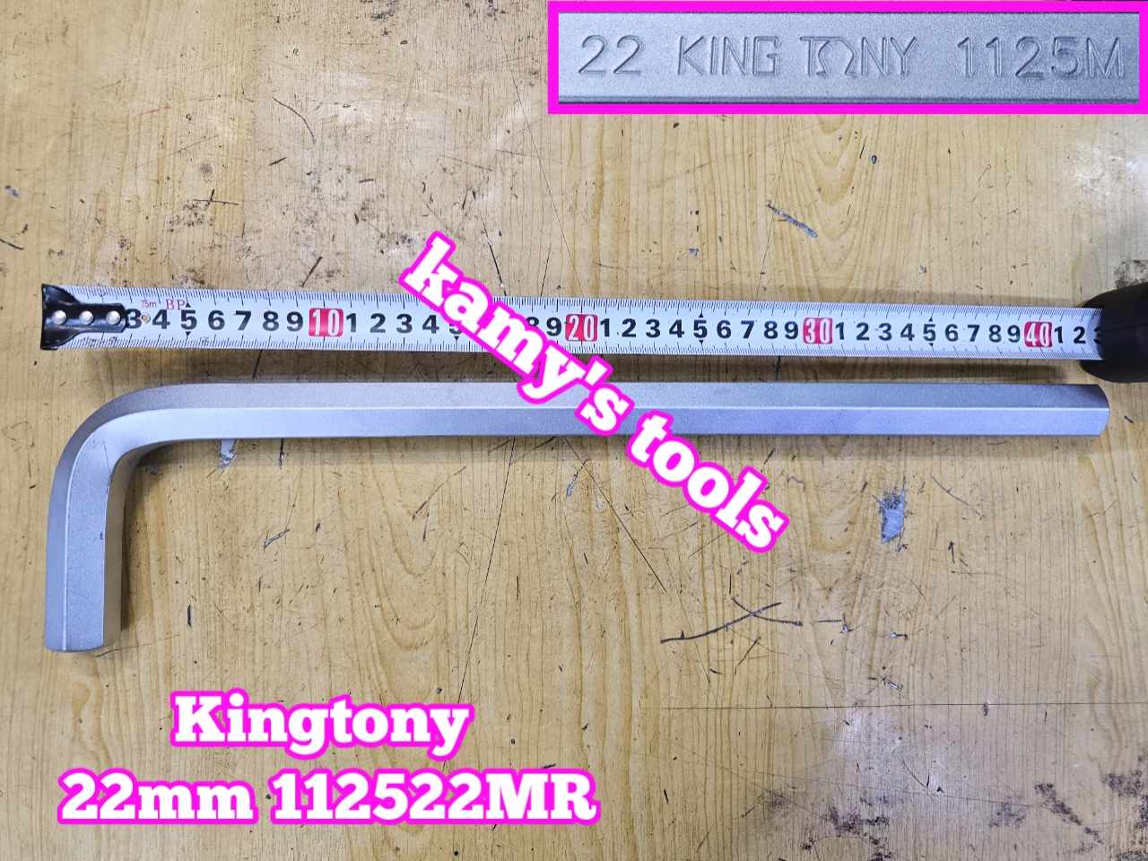 Lục giác đầu bằng 22mm Kingtony 112522MR dài 422mm
