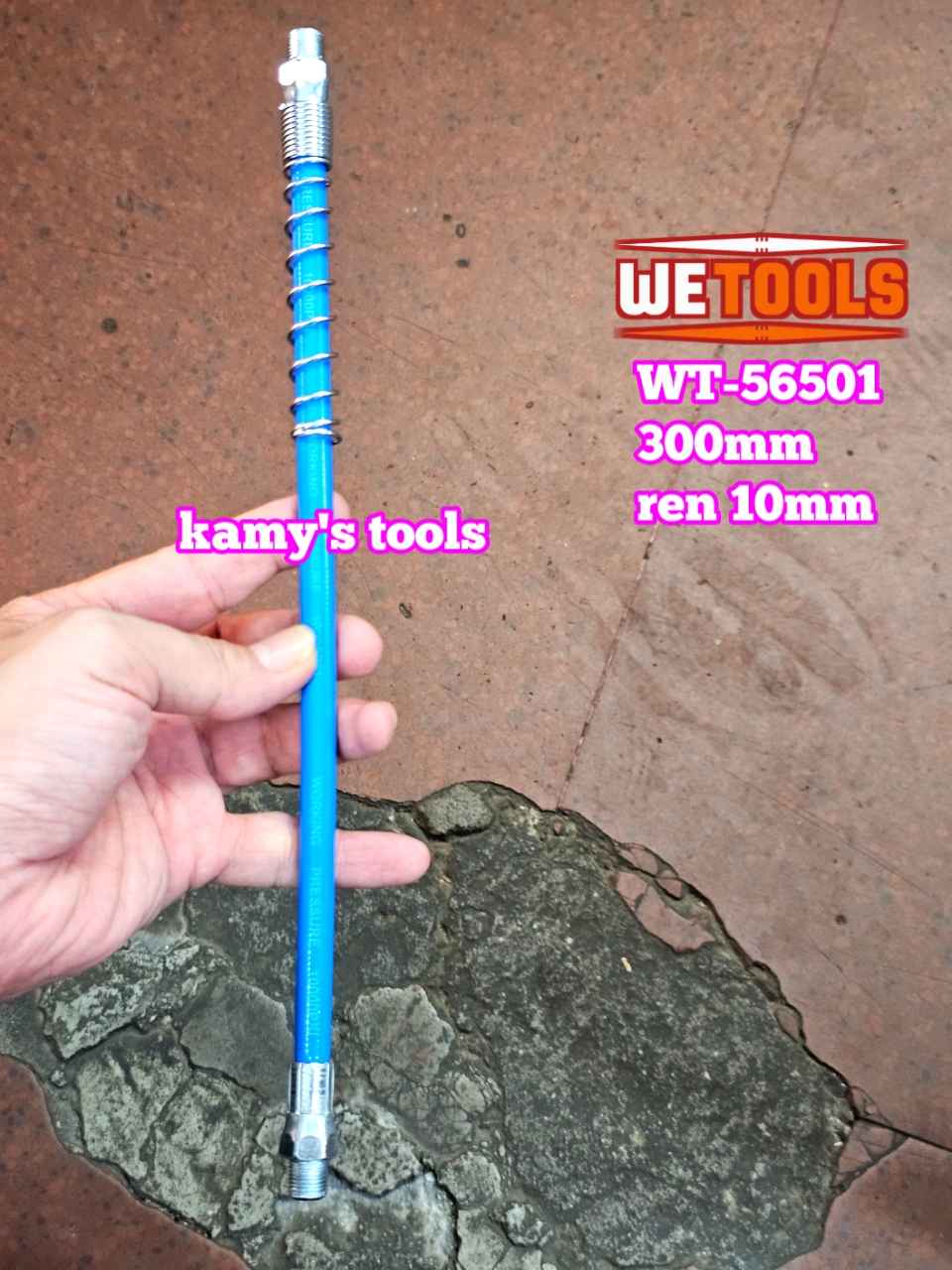 Dây bơm mỡ bò có lò xo chịu áp lực cao dài 300mm 10000psi Wetools WT-56501