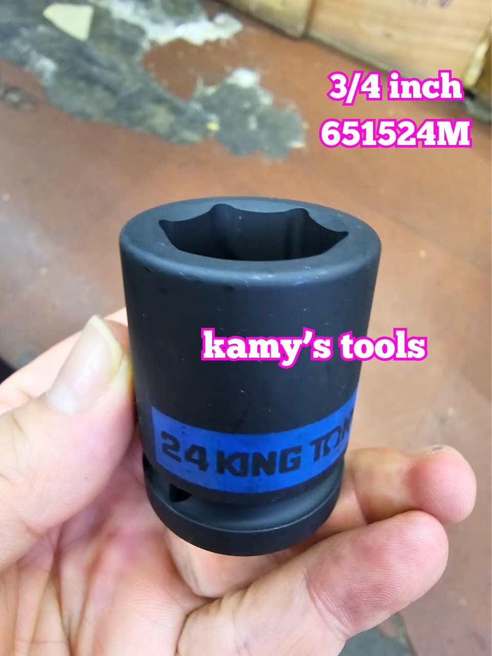 Tuýp 3/4 inch đen ngắn lục giác kingtony dài 50mm 22mm 23mm 24mm 25mm 26mm 651522M 651523M 651524M 651525M 651526M