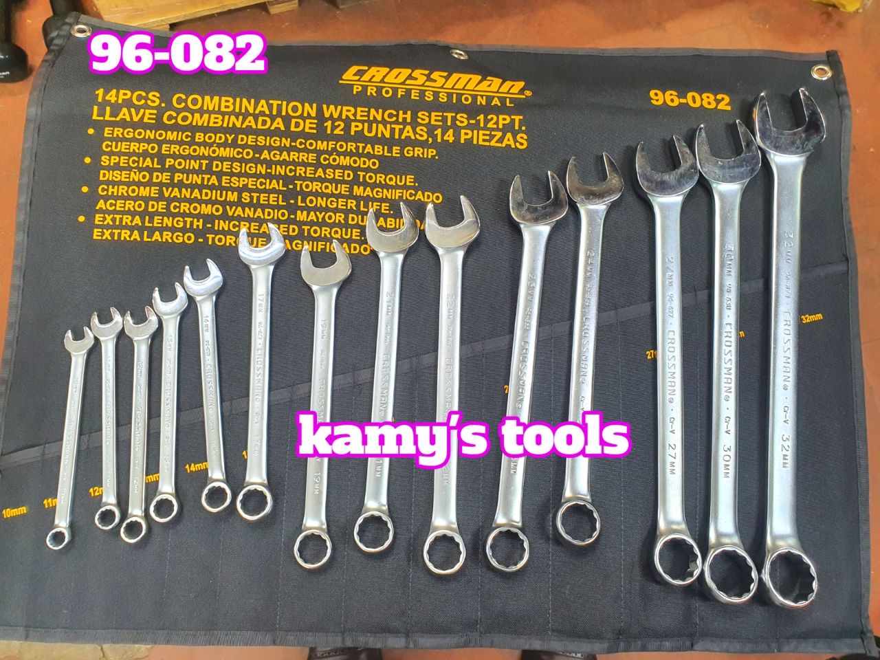 10-32mm bộ cờ lê vòng miệng hệ mét Crossman 14 cái 96-082