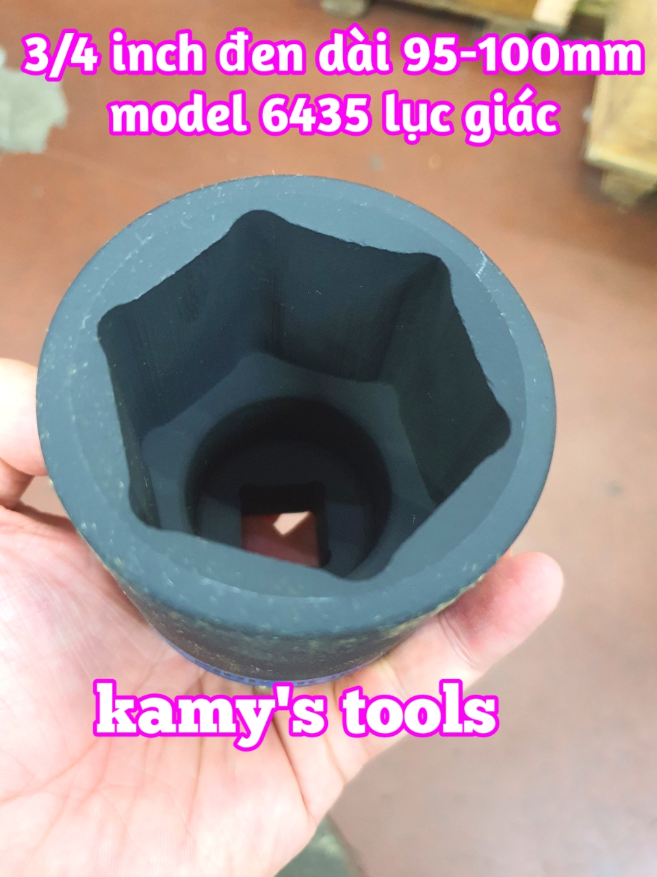 Đầu tuýp đen 6 cạnh Kingtony 3/4 inch 42mm 46mm 50mm 55mm 643542M 643546M 643550M 643555M