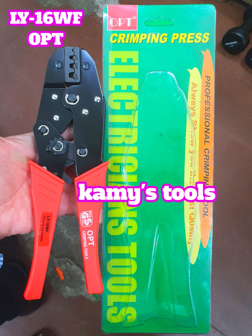 Kìm bấm cos pin tròn rỗng SN-16WF OPT 6-16mm2