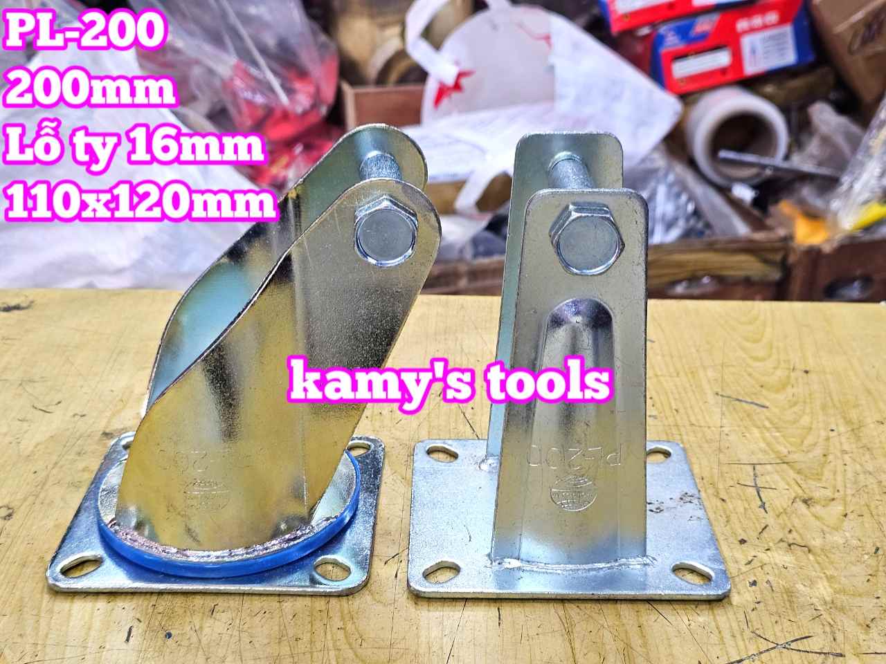 Đế càng cố định và xoay dùng cho bánh xe 200mm PL-200 Kamytools