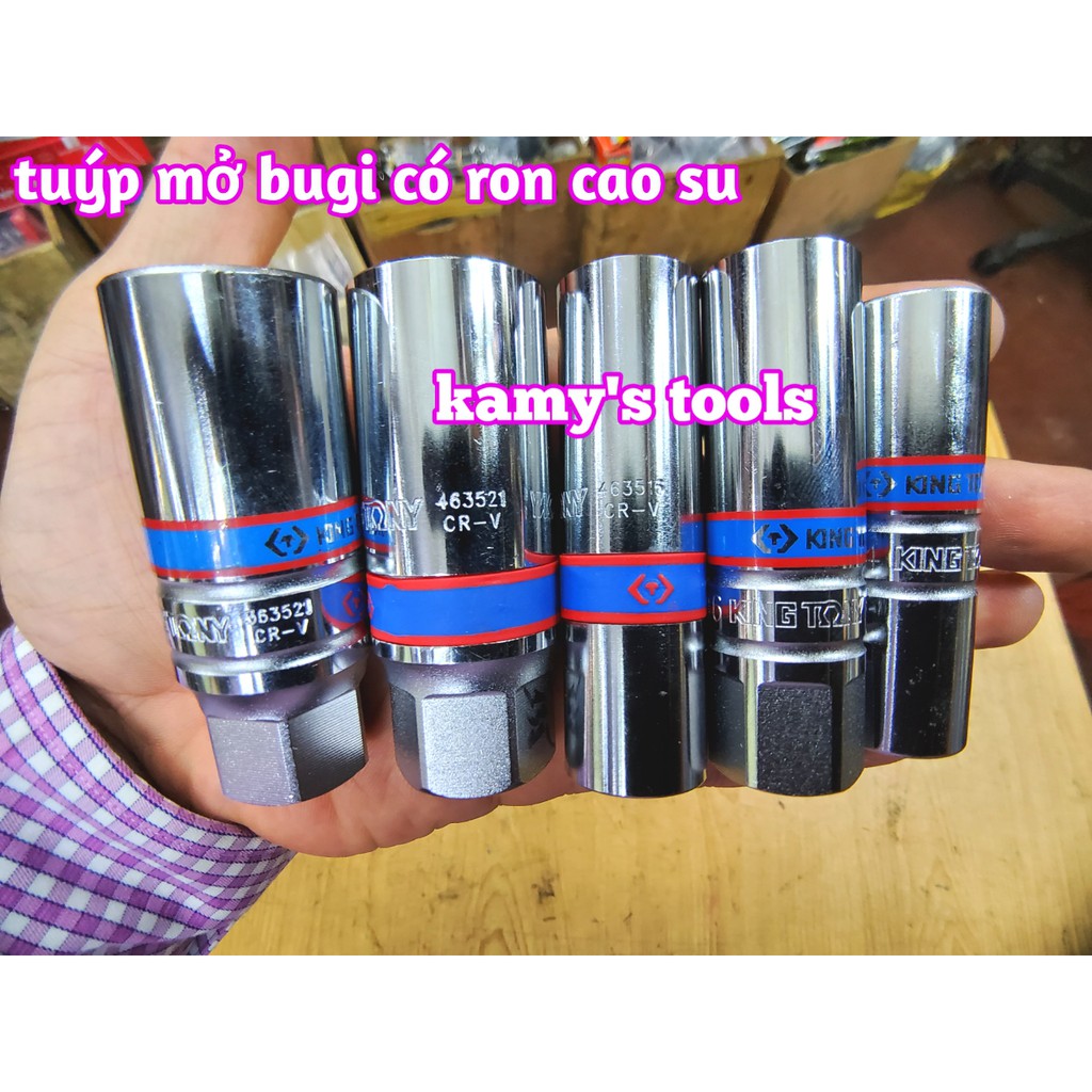 Tuýp Mở Bugi Có Ron Cao Su Kingtony 14mm, 16mm, 20.8mm 463521 363521 463516 363516 36B514 36B014