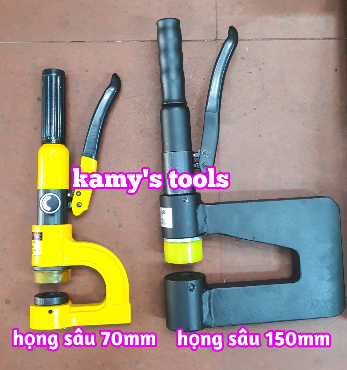 Dụng cụ đột lỗ tôn thủy lực đục lỗ thang máng cáp máng điên SYD-32B với 6 bộ khuôn đột 18-32mm họng sâu 150mm