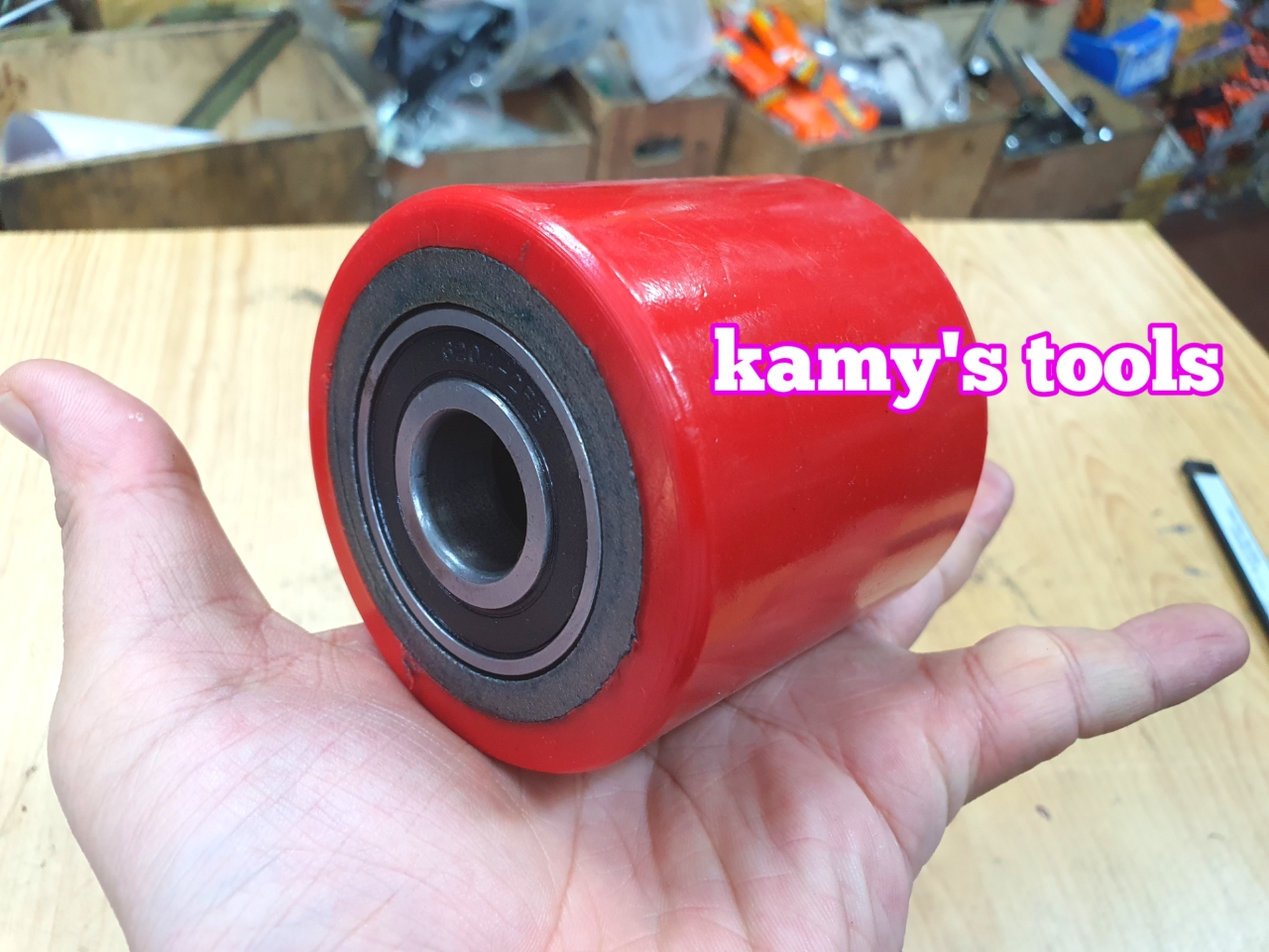 Bánh xe nâng tay PU đỏ 68x73, 70x80 bán lẻ từng cái