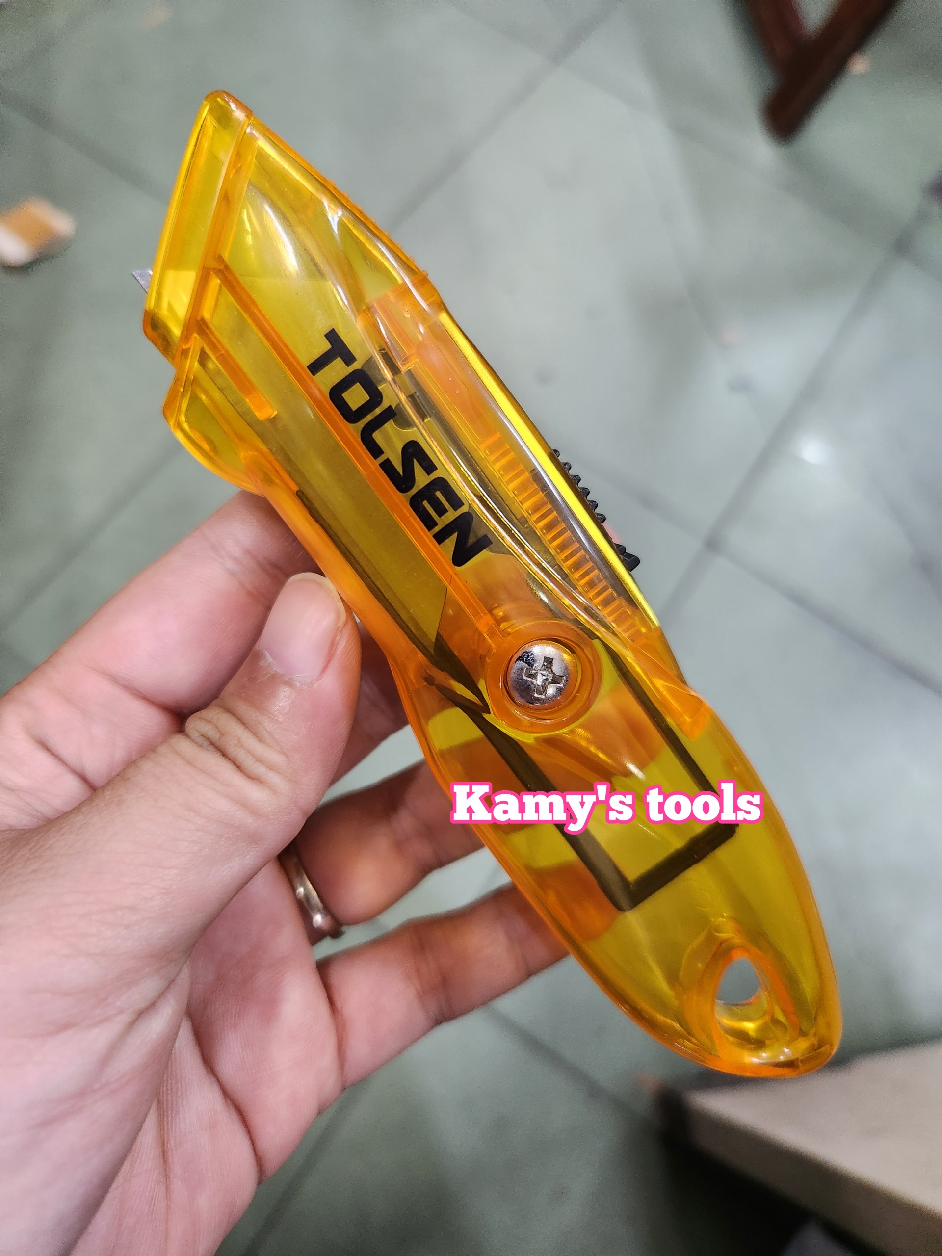 Dao rọc giấy, rọc cáp cán nhựa trong suốt Tolsen 30086