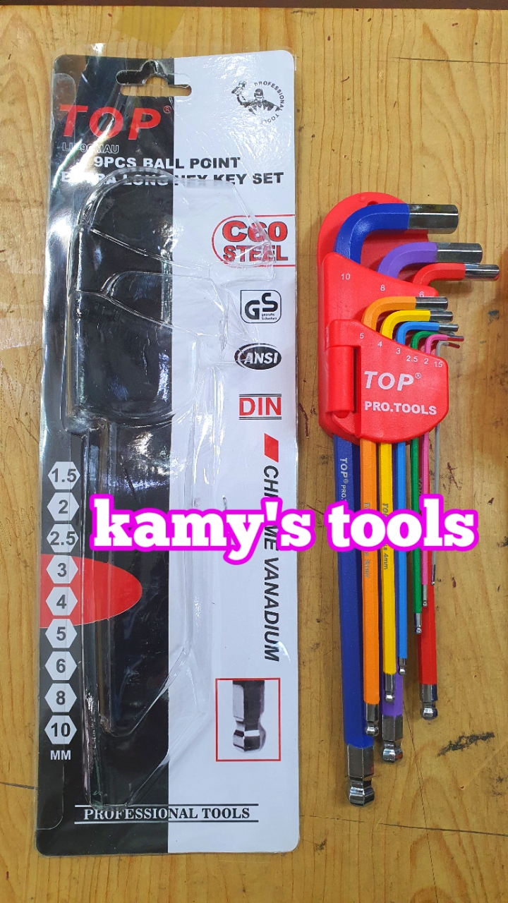 Bộ khóa lục giác bi và bông hoa thị Top 9 cây model LU-9CMAU và LU-9CMAUBM