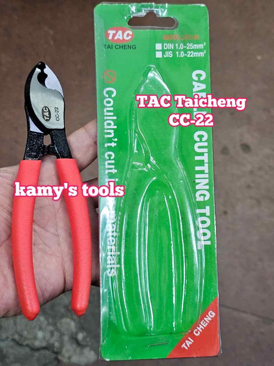 Kìm cắt cáp điện đồng nhôm 22mm2 TAC Taicheng CC-22 dài 160mm