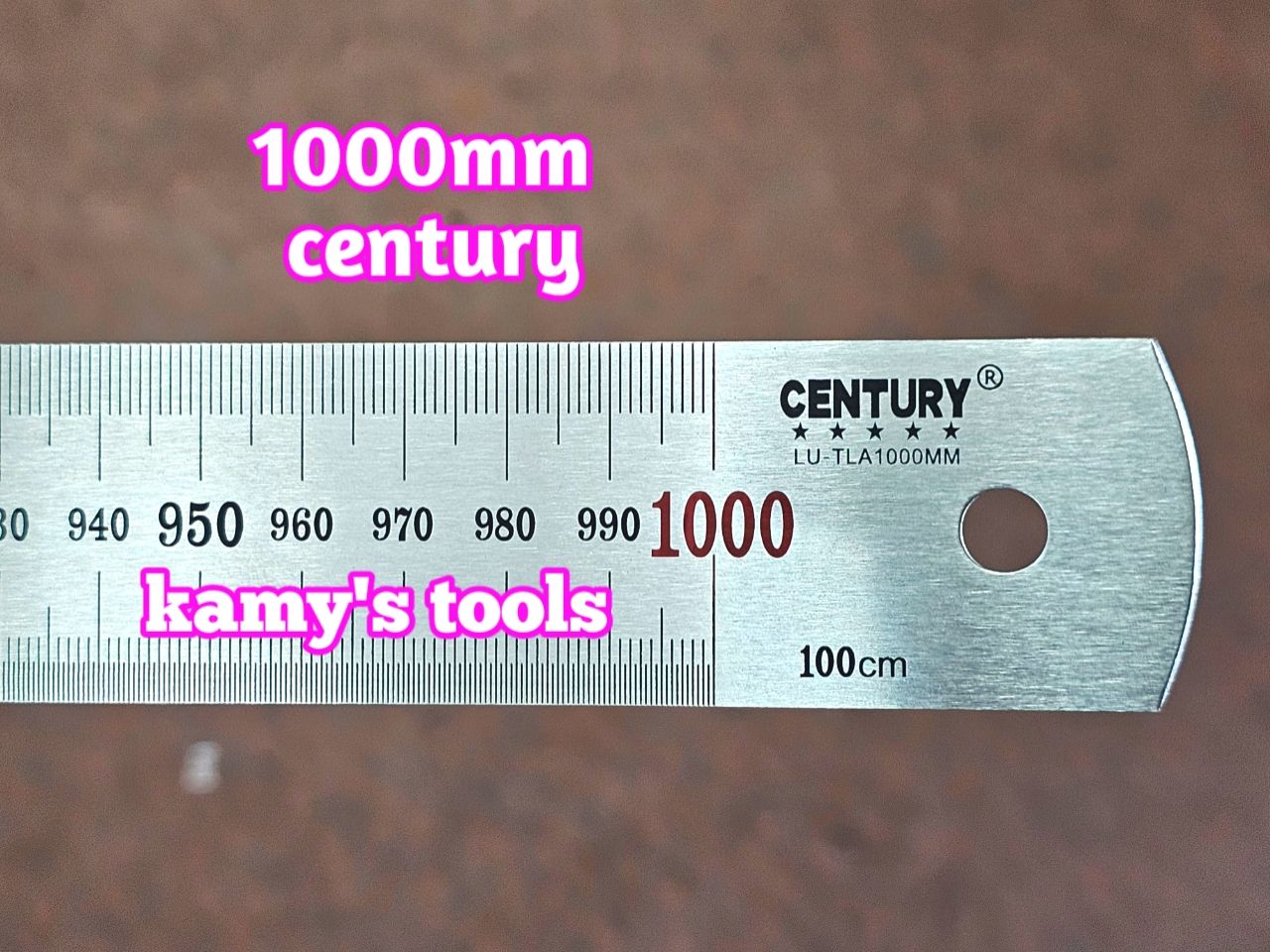 LU-TLA1000mm Thước lá inox 1m 1 mét 100cm 1000mm bản 35mm hệ inch và mét Century