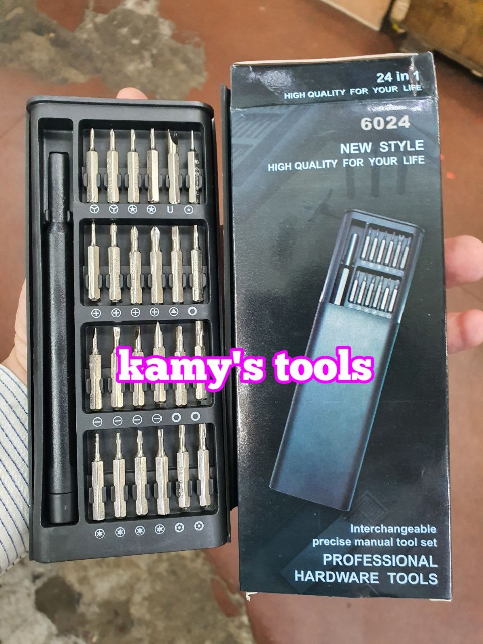 Bộ tua vít nam châm 24 chi tiết 6024 bằng thép sửa chữa điện thoại laptop máy móc tiện dụng đa năng