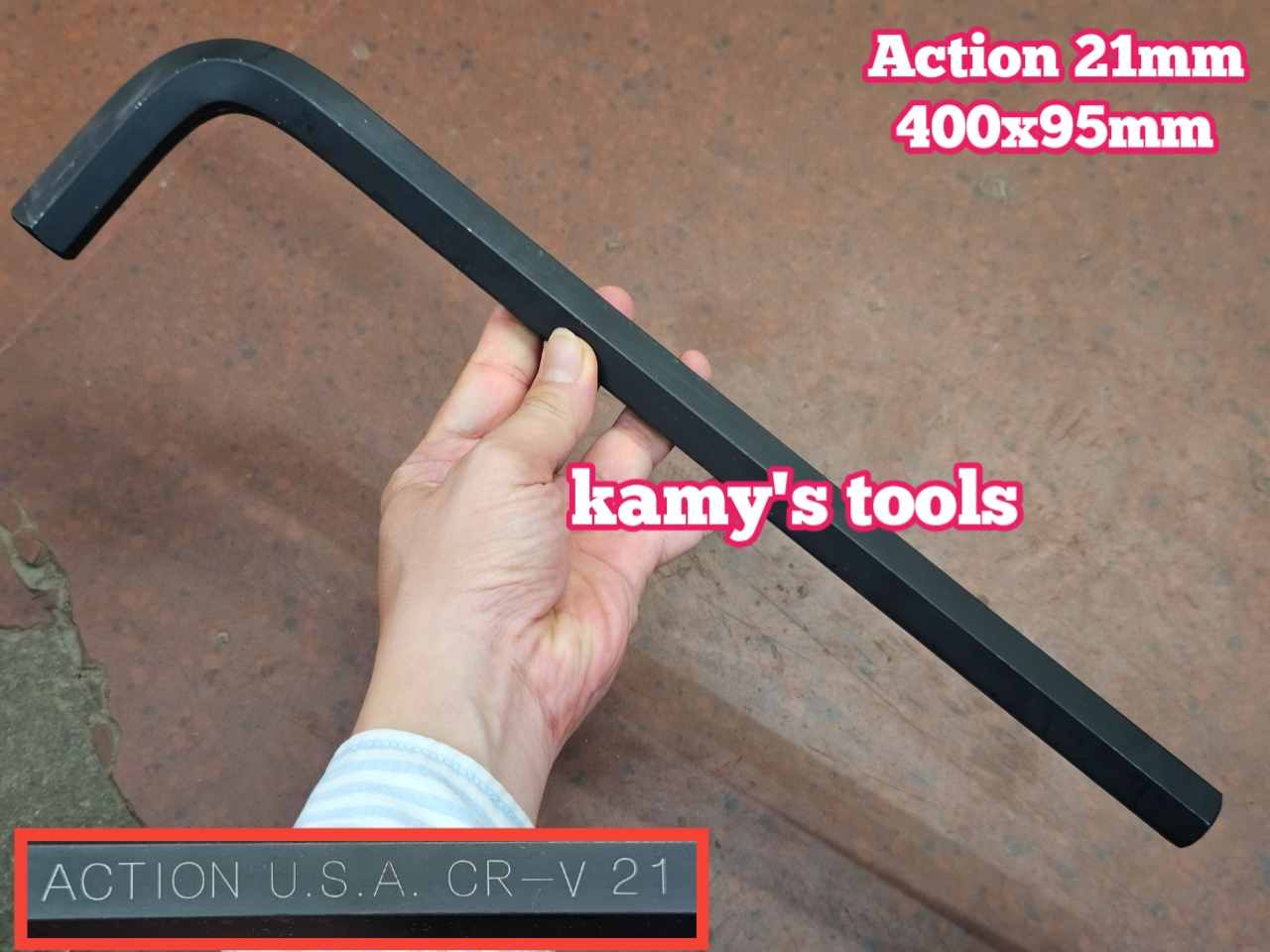 Lục giác đầu bằng thép đen Action 21mm dài 400mm ACHW-4021