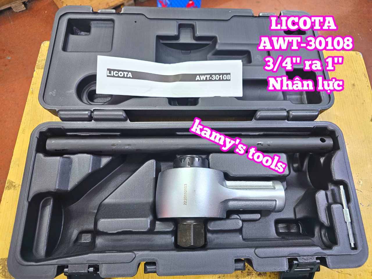 Đầu trợ lực nhân lực tăng lực siết chỉnh lực cần nổ 3/4 inch ra 1 inch Licota AWT-30108 dài 480mm