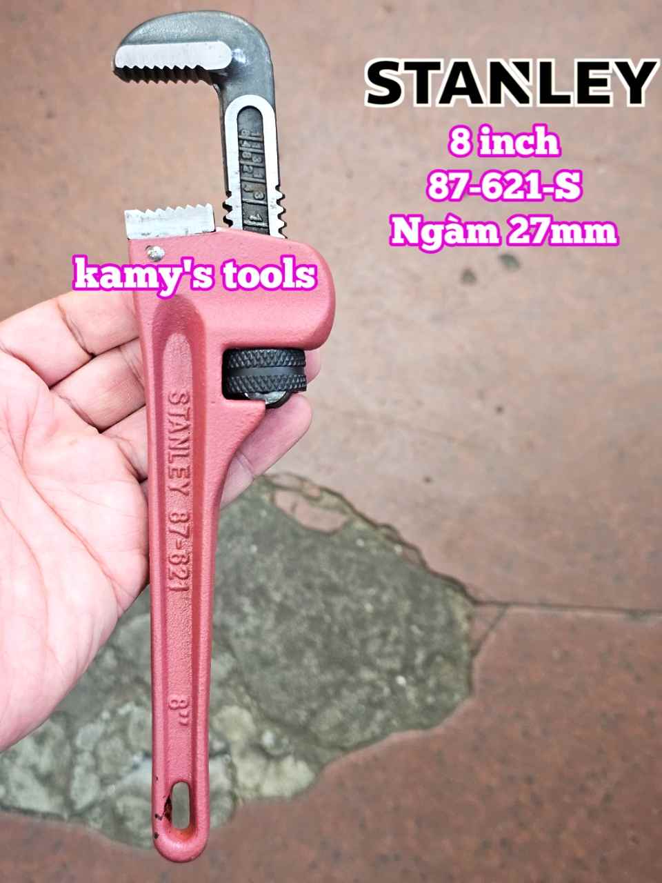 Mỏ lết răng 8 inch Stanley 87-621-S ngàm mở 27mm