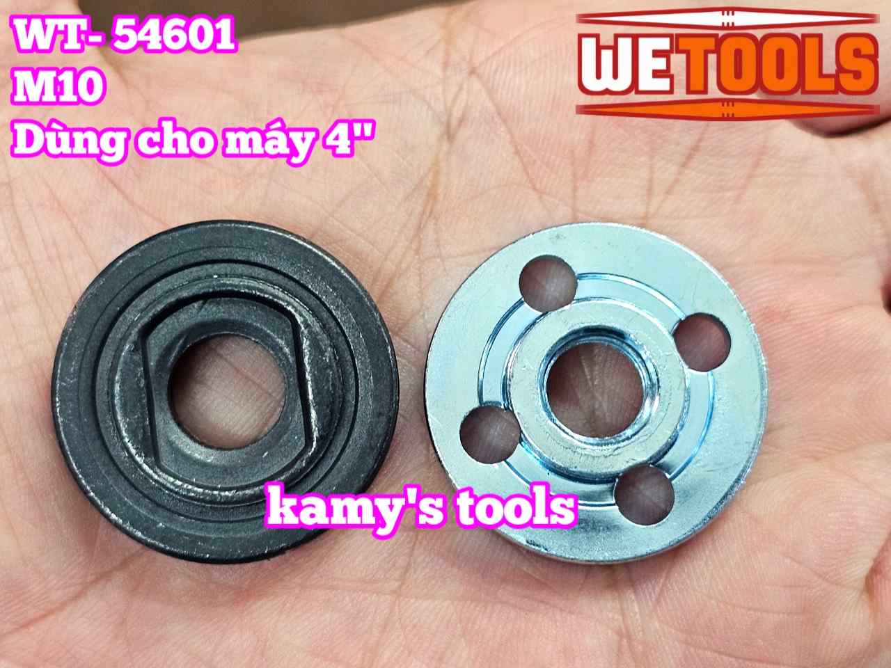 Ốc hãm máy mài bộ tán mài mặt bích kẹp đĩa cắt lưỡi đá mài M10 cho máy mài góc 100mm Wetools WT-54601