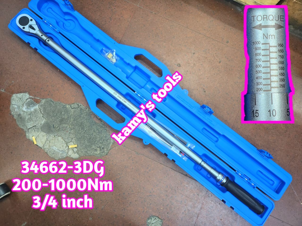 Cần siết lực Kingtony 3/4 inch 34662-3DG 200-1000Nm dài 1238mm 24 răng