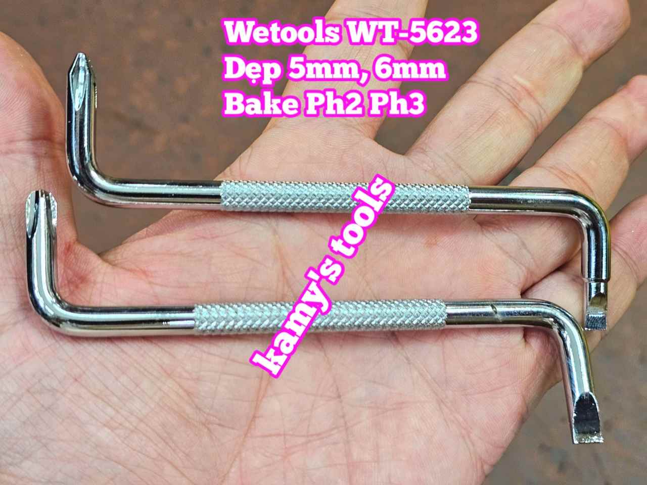 Bộ Tua Vít 2 Đầu Chữ Z Wetools dẹp 5mm 6mm PH2 PH3 model WT-5623