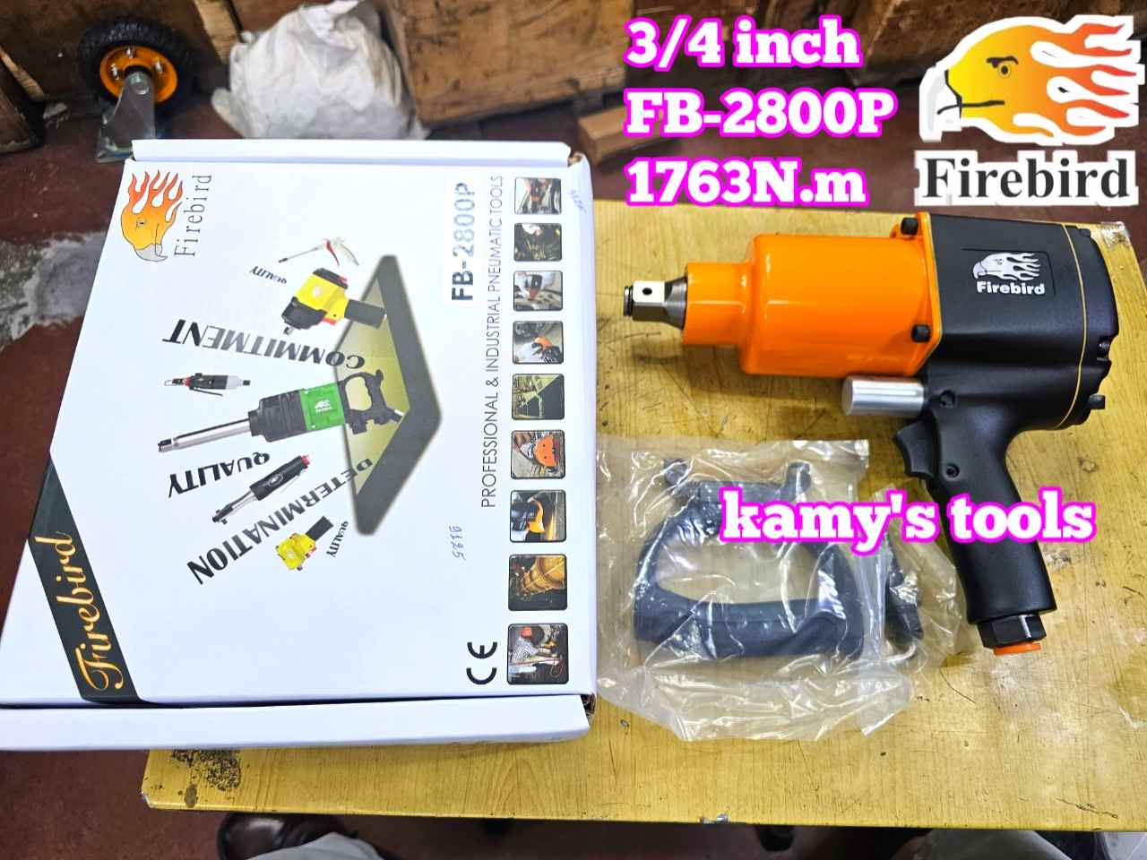 Máy vặn ốc siết tháo mở bulong hơi khí nén Firebird 3/4 inch 1763Nm FB-2800P