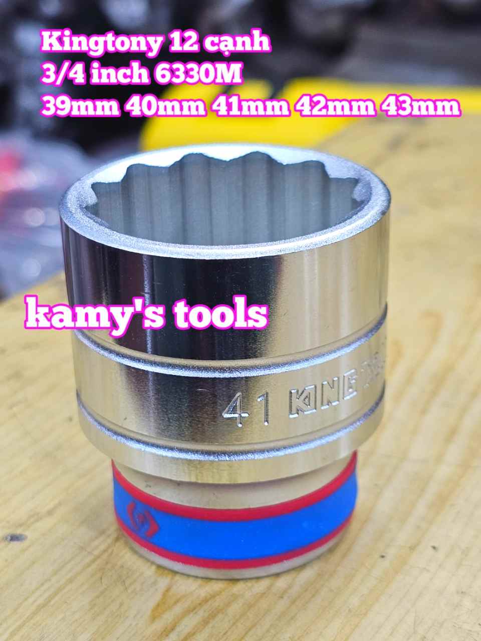 Tuýp 3/4 inch bông 12 cạnh trắng ngắn Kingtony 40mm 41mm 42mm 43mm 633040M 633041M 633042M 633043M