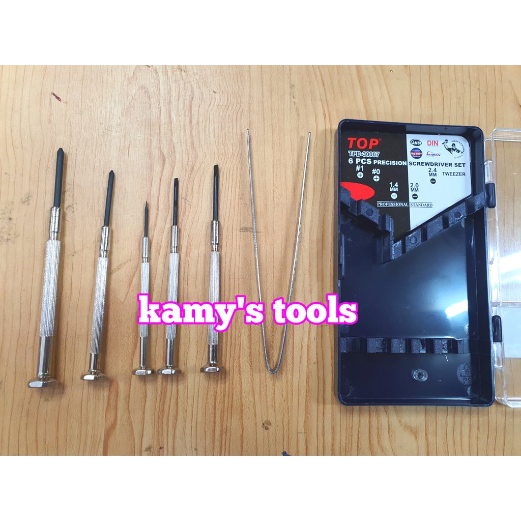 Bộ tua vít sửa đồng hồ, laptop 6 cây có nhíp Top model TPD-30007