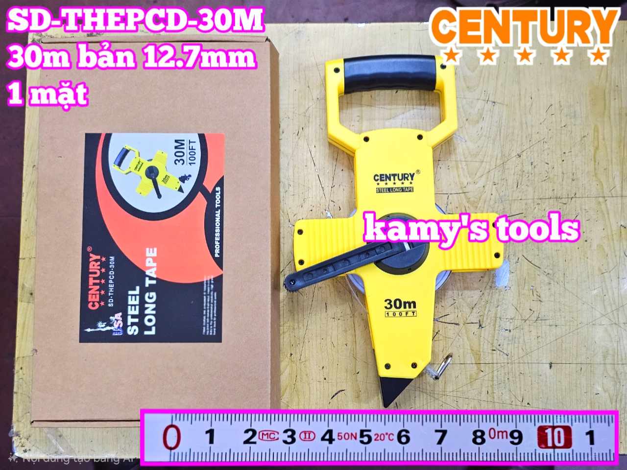 Thước cuộn thép thước kéo có tay cầm 30m Century SD-THEPCD-30M