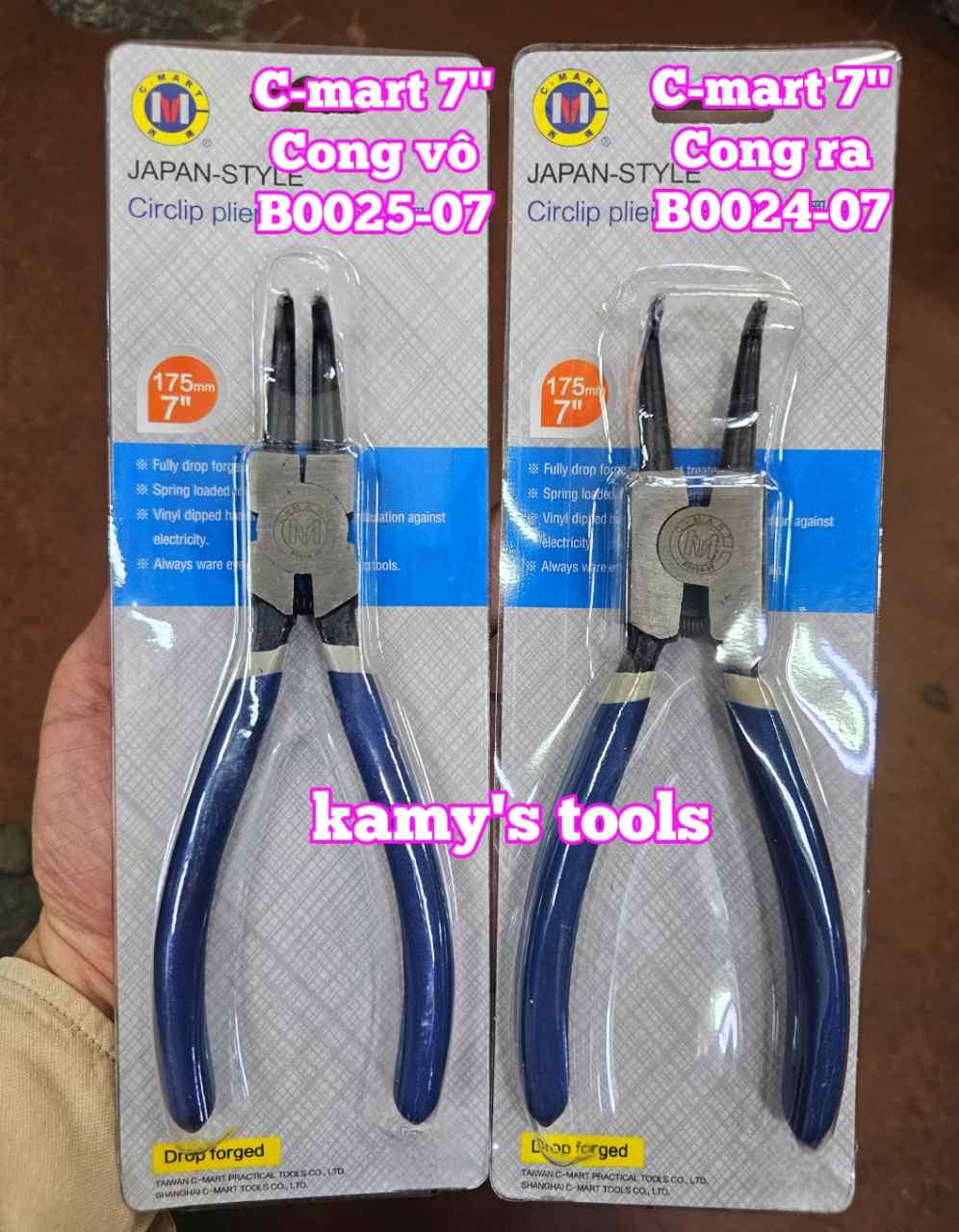 Kìm mở phe C-mart dài 7 inch 175mm cong ra B0024-07 cong vô B0025-07