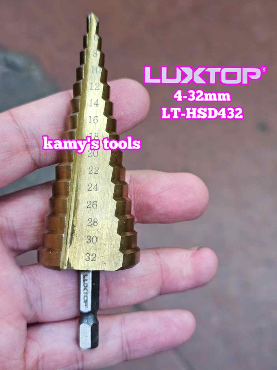 Mũi khoan tháp chuôi lục giác 4-32mm Luxtop LT-HSD432